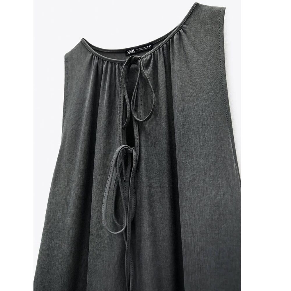 ZARA RUFFLED DRESS WITH RUCHING - Picture 3 of 3